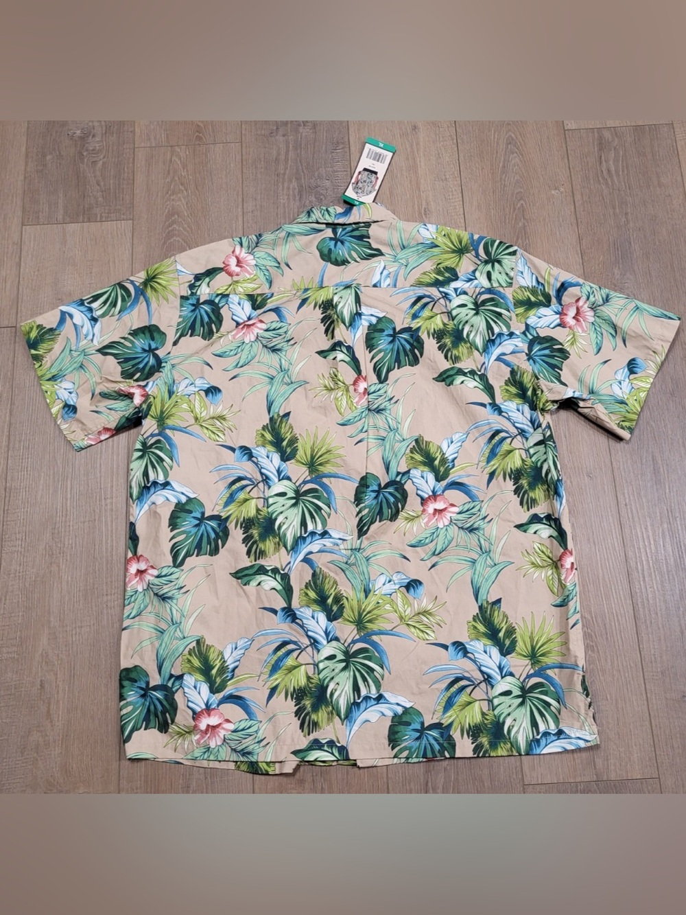 Cooke Street short Sleeve Aloha Hawaiian 100% cotton Floral Tan button up XL - Picture 7 of 8